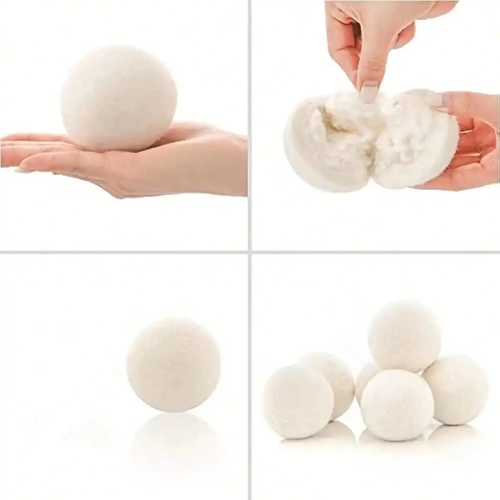 3 5 Reusable Wool Dryer Balls Clothes Softener Laundry Fleece Ball Qme