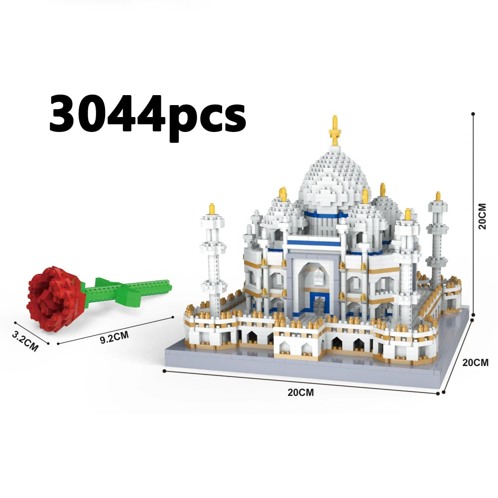 MOC City Mini Bricks Taj Mahal World Famous Architecture Micro Model India Building Blocks Creative Sets Kid Toys Boy Adult Gift Qme no original box