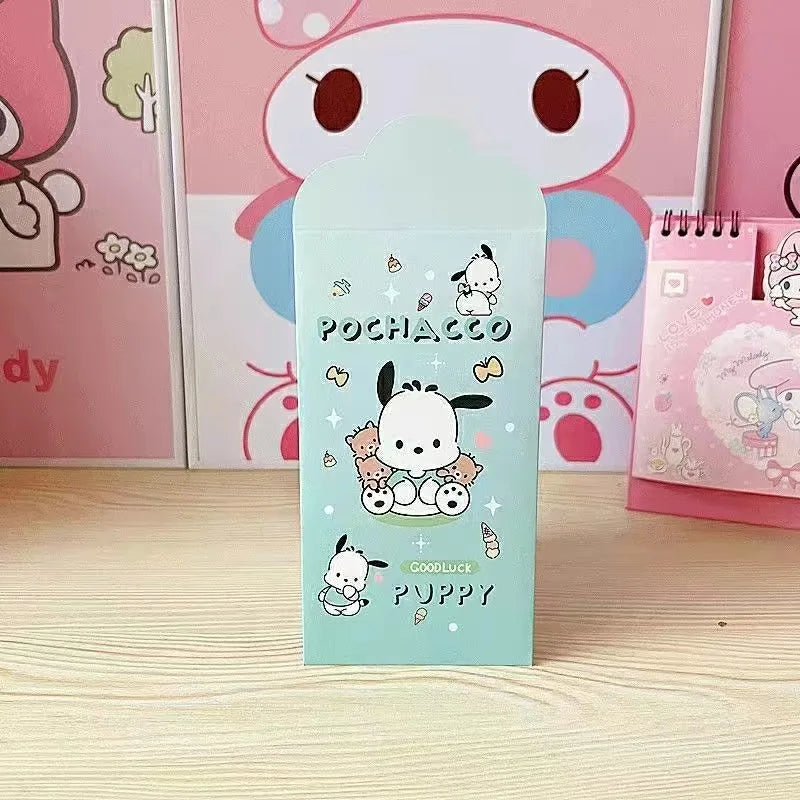 Hello Kitty Kuromi Red Envelope Pouch Cute, Cartoon-Style, Creative, and Trendy Storage Pouch Qme 6 4 pieces