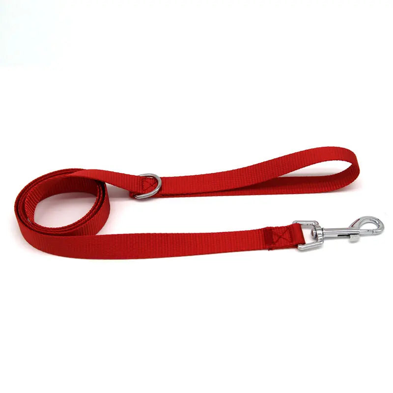 A Nylon Long Dog Training Leash 120CM Traction Rope Lanyard Versatile Pet Walking Lead for Small to Large Dogs Qme red 1.5-120cm