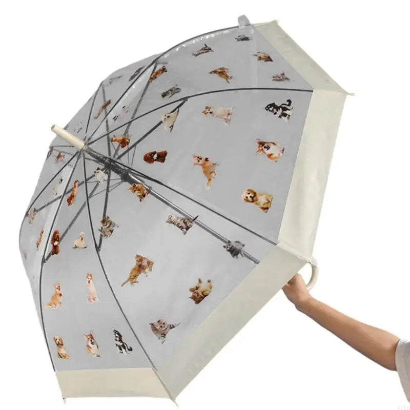 Lightweight Umbrellas Lovely Pattern Water Resistant Clear Rain Gear Qme