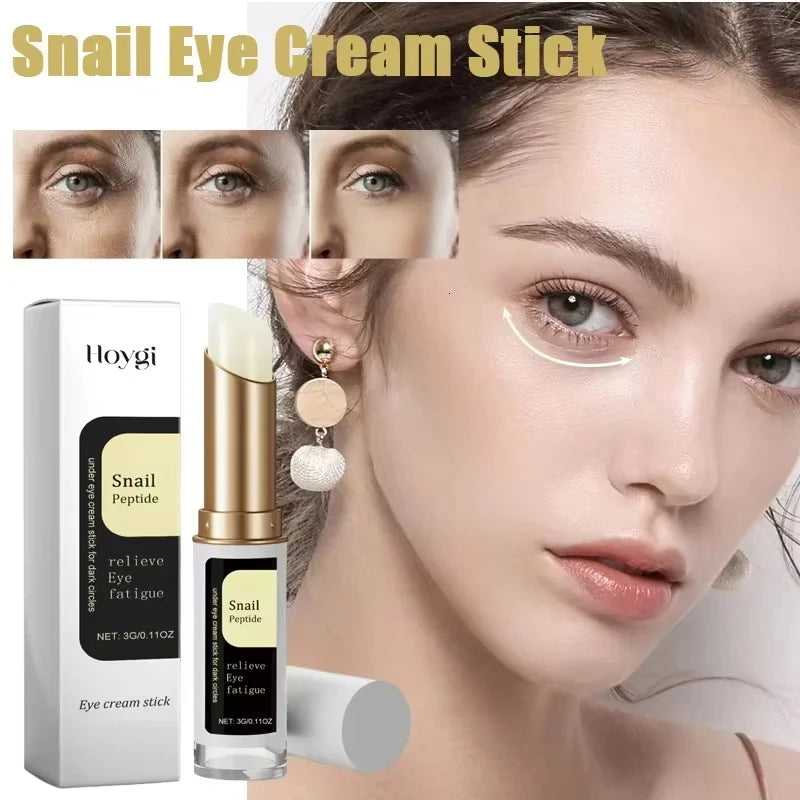 Snail Mucin Eye Cream Stick Wrinkle Removing Lightening Dark Circle Remove Eye Bag Anti-Puffiness Firming Fade Fine Lines Qme