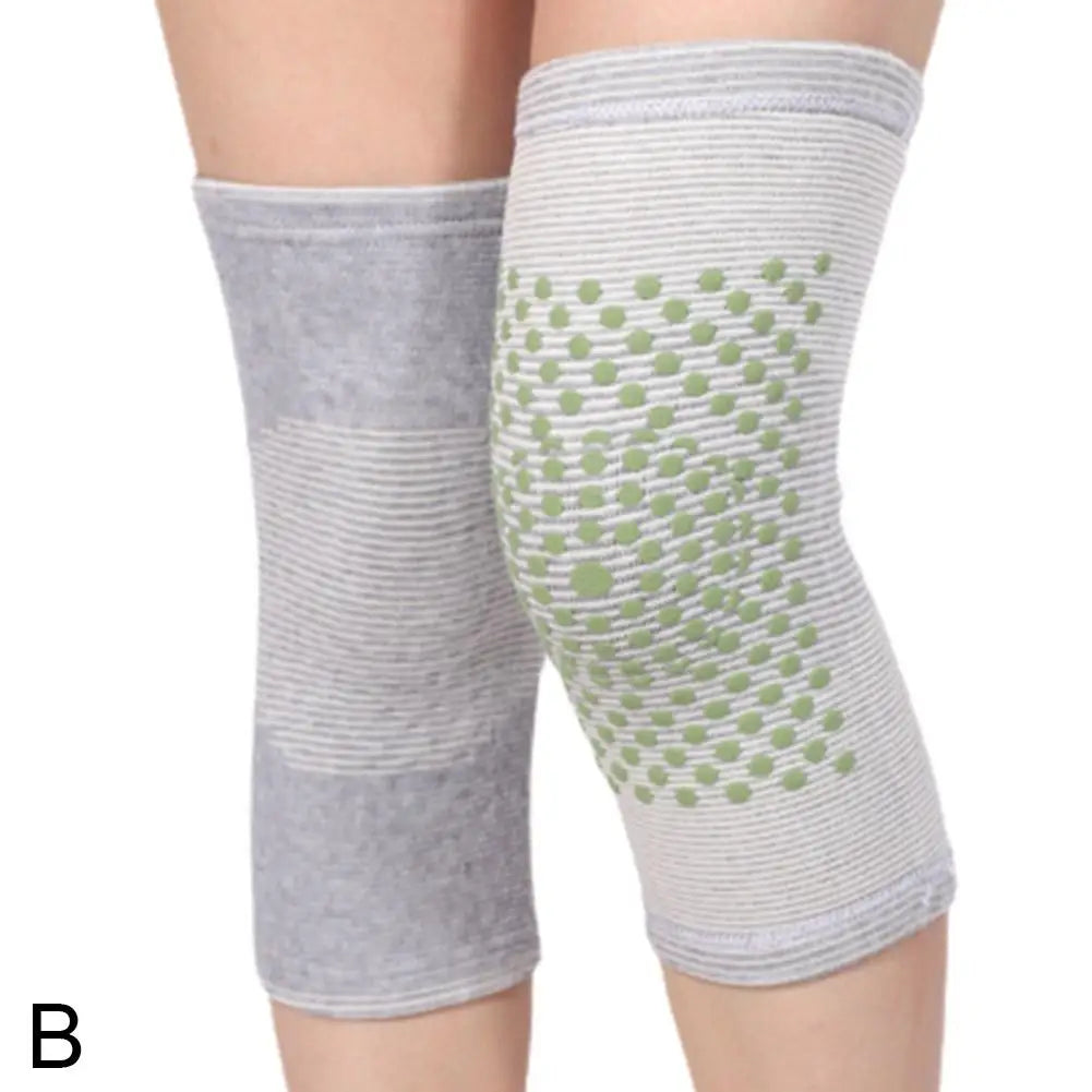 1Pair Self Heating Knee Braces Sleeve Tourmaline Knee Support Far Infrared Keep Warm Knee Pads Leg Knee Warmer Qme Gray