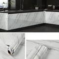 55cm marble self-adhesive wall sticker PVC waterproof and oil proof wallpaper living room kitchen cabinet decorative wallpaper Qme Jazz White 55cmX10m