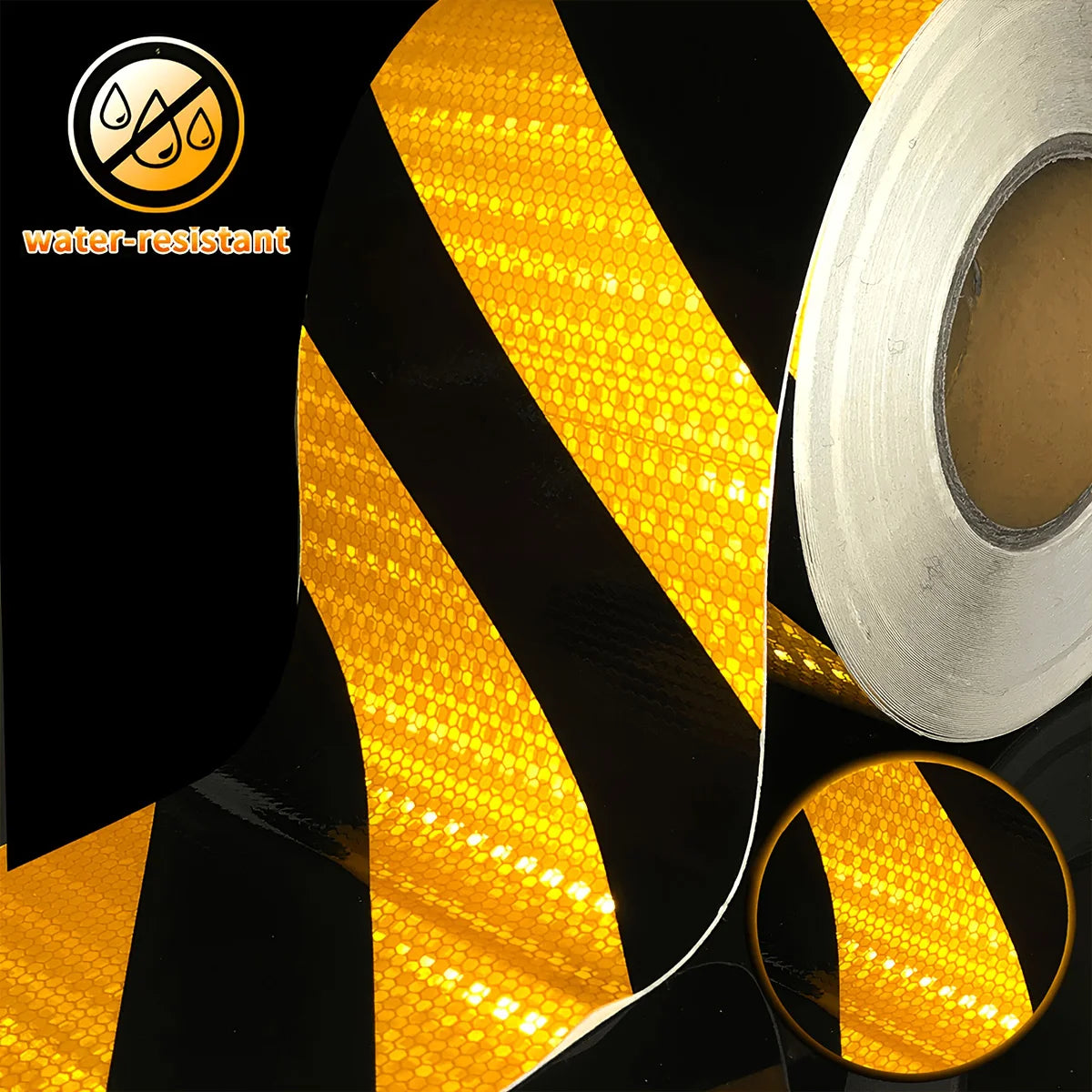 Reflective Safety Warning Tape Self-Adhesive Waterproof Diagonal Night Safety Anti-Collision Strip Trucks Trailers Bicycle Qme