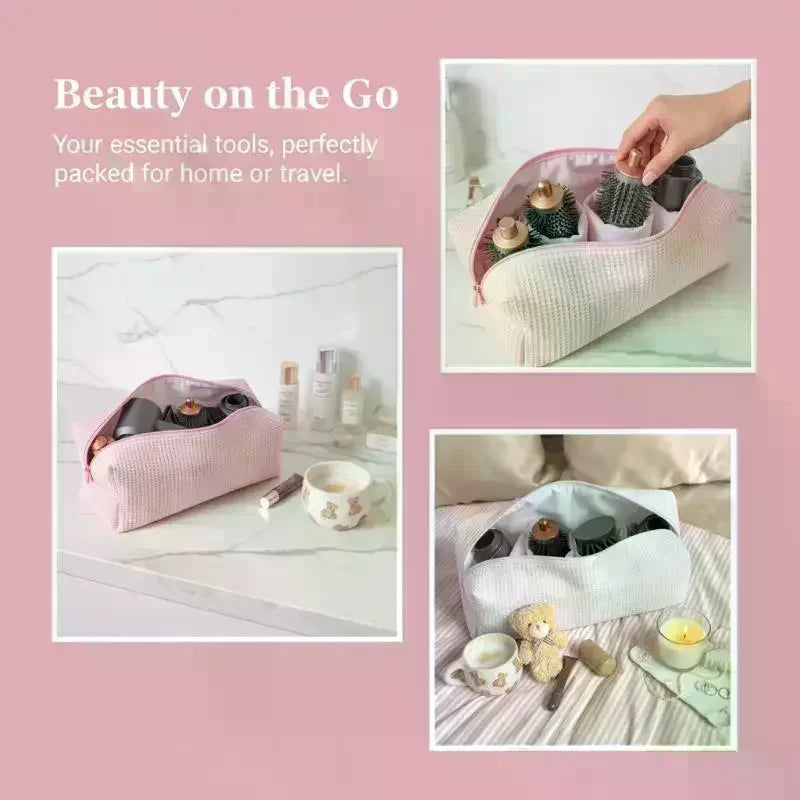 Hair Styling Tools Padded Cosmetic Bag With Large Capacity Hair Dryer Storage Pouch Separate Compartments With Zipper Qme