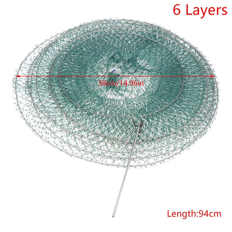 Fishing Net 3 4 5 6 Layers Folding Telescoping Quick-drying Nylon Qme 6 Layers