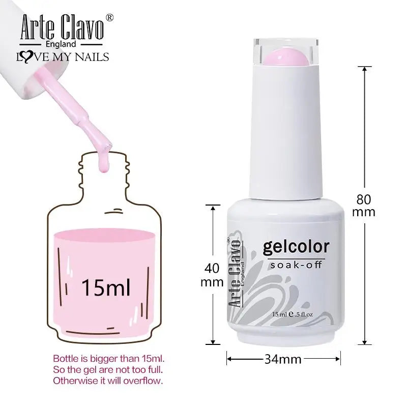 Arte Clavo15ml Gel Nail Polish Burgundy Red Brown Chocolate Art Soak Qme