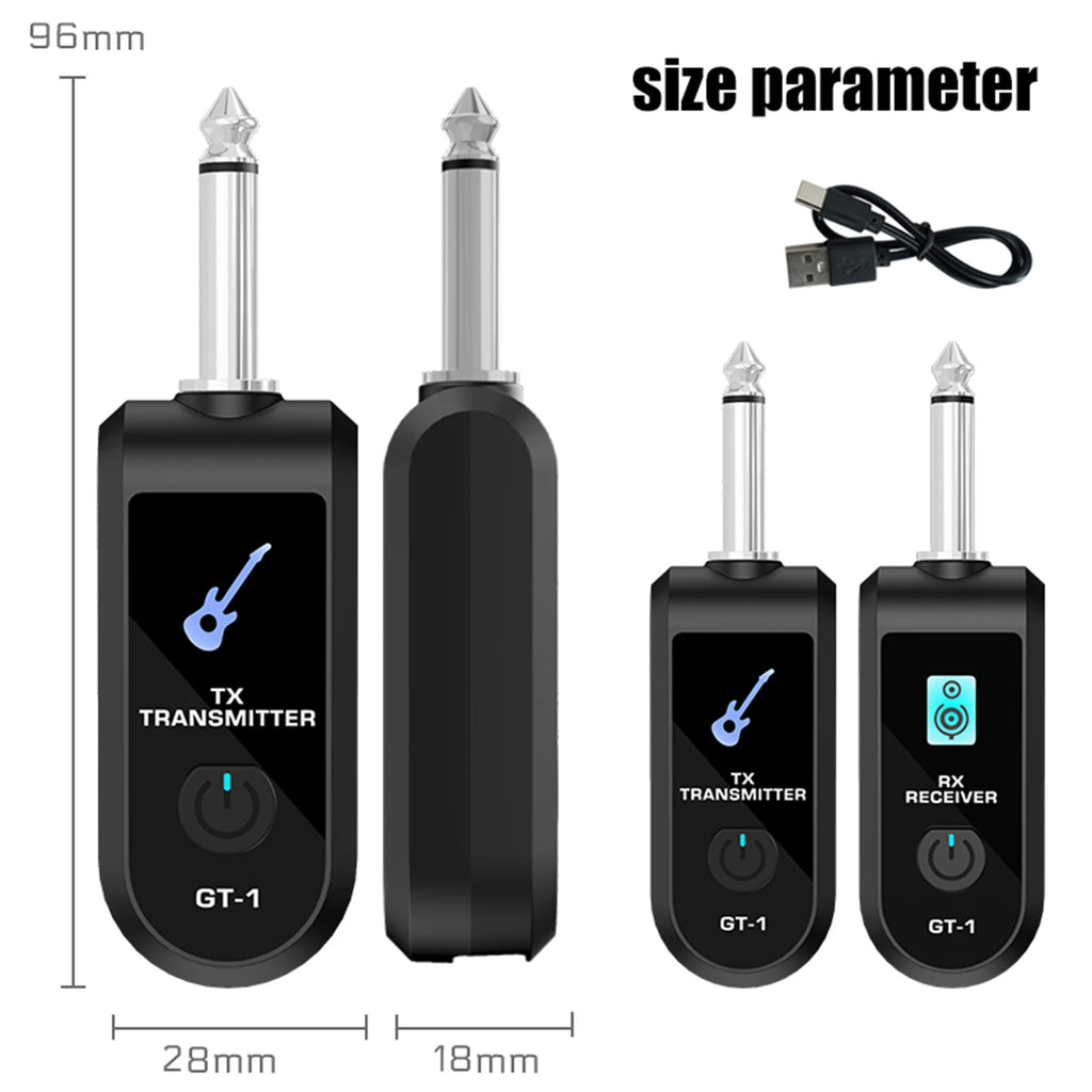 2.4G Wireless Guitar Audio Transmitter Receiver with Precise Sound Rechargeable Digital Guitar System for Electric Instruments Qme