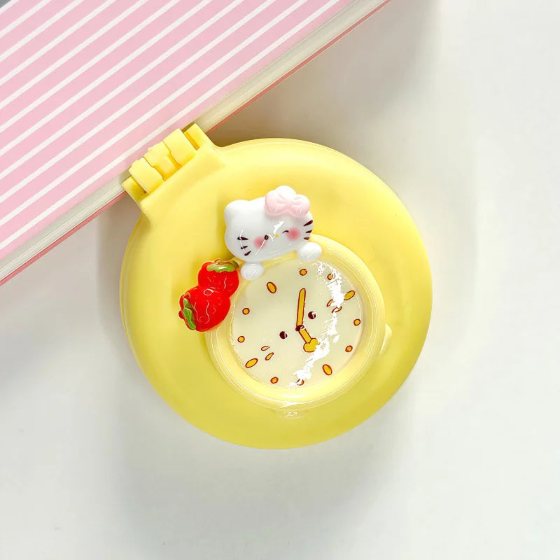 Hello Kitty Cartoon Alarm Clock Folding Air-cushion Comb Portable Qme