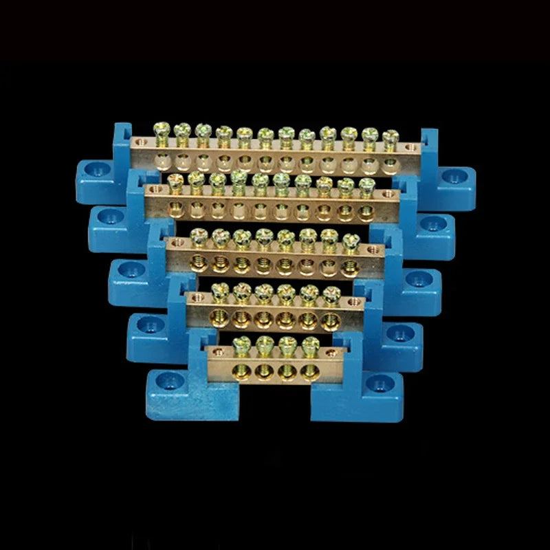 1pcs 6*9 Copper Ground Bar - 4/6/8/10/12 Hole Terminal Block for Distribution Box Zero Ground Wiring Connection Qme