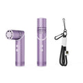 Metal Folding Handheld Fan LED Flashlight Strong Wind Speed USB Qme Lavender