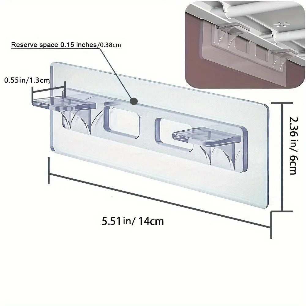Adhesive Shelf Bracket No Drill Clear Plastic Shelf Support For Wardrobe Cabinet Qme