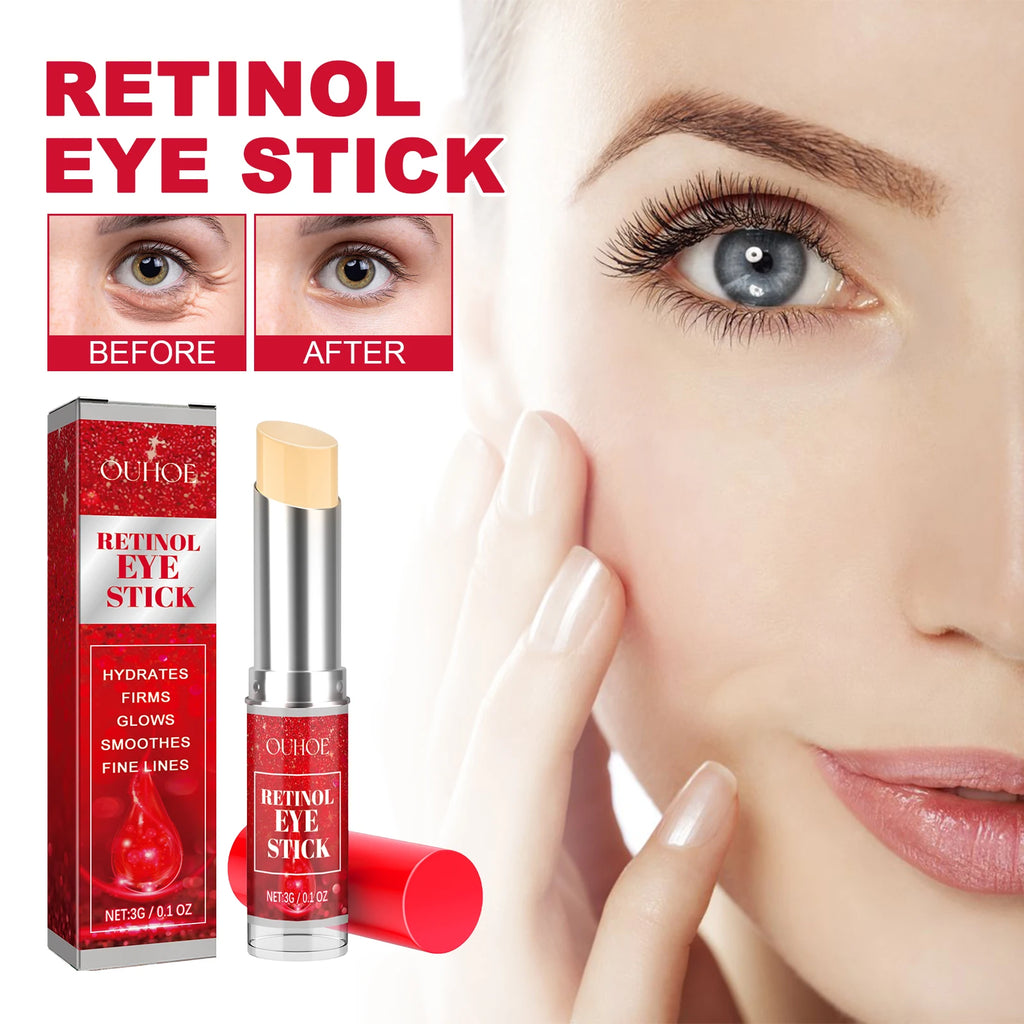 Retinol Eye Cream Stick Lightening Dark Circles Firming Skin Anti-Wrinkle Firming Brightening Eye Repair for Women Eyes Care Qme