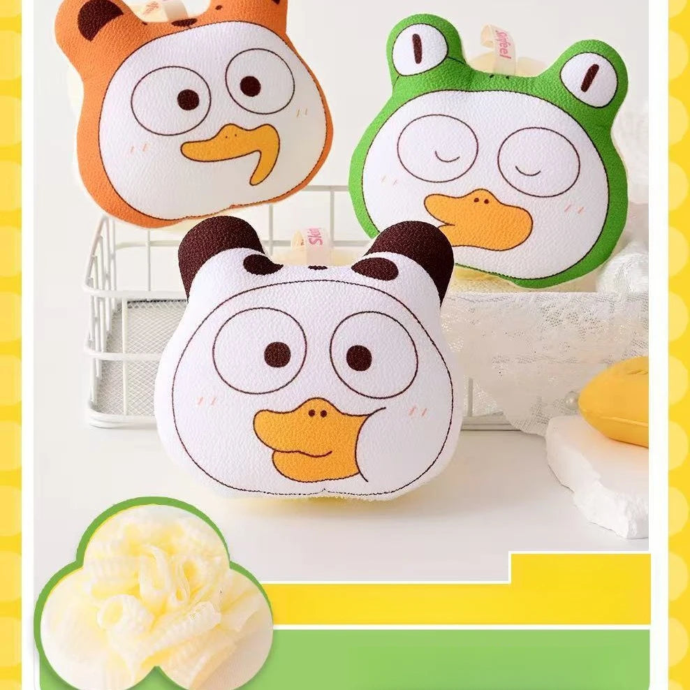 Kuroomi Bath Sponge Home Scrubber Back Strap Gentle Scrubbing Cute Qme 4 Random Style