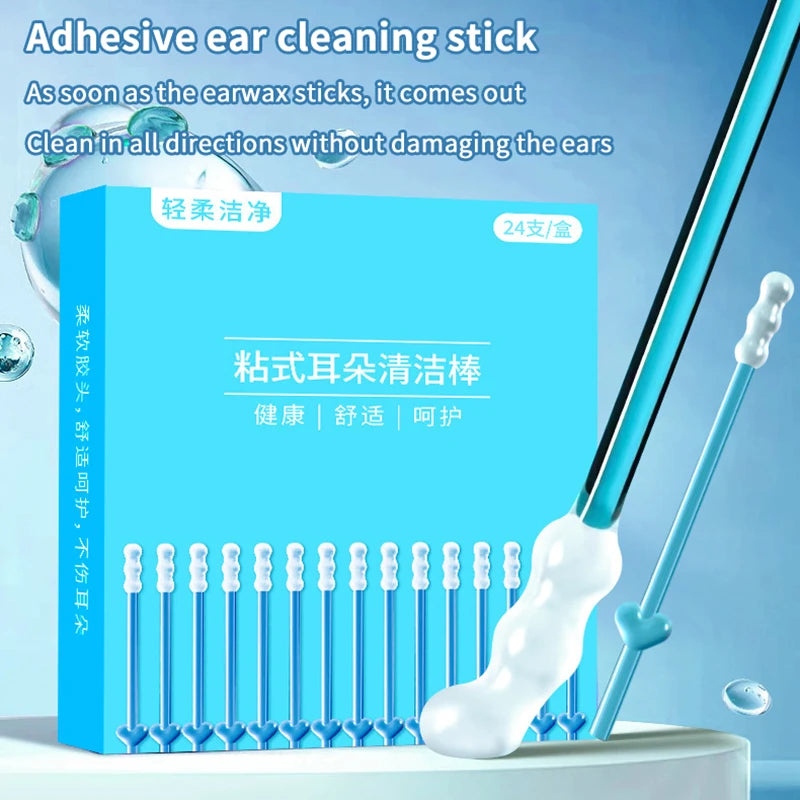Box Ear Swabs Silicone Disposable Soft Cleaner Sticky Earwax Remover Qme