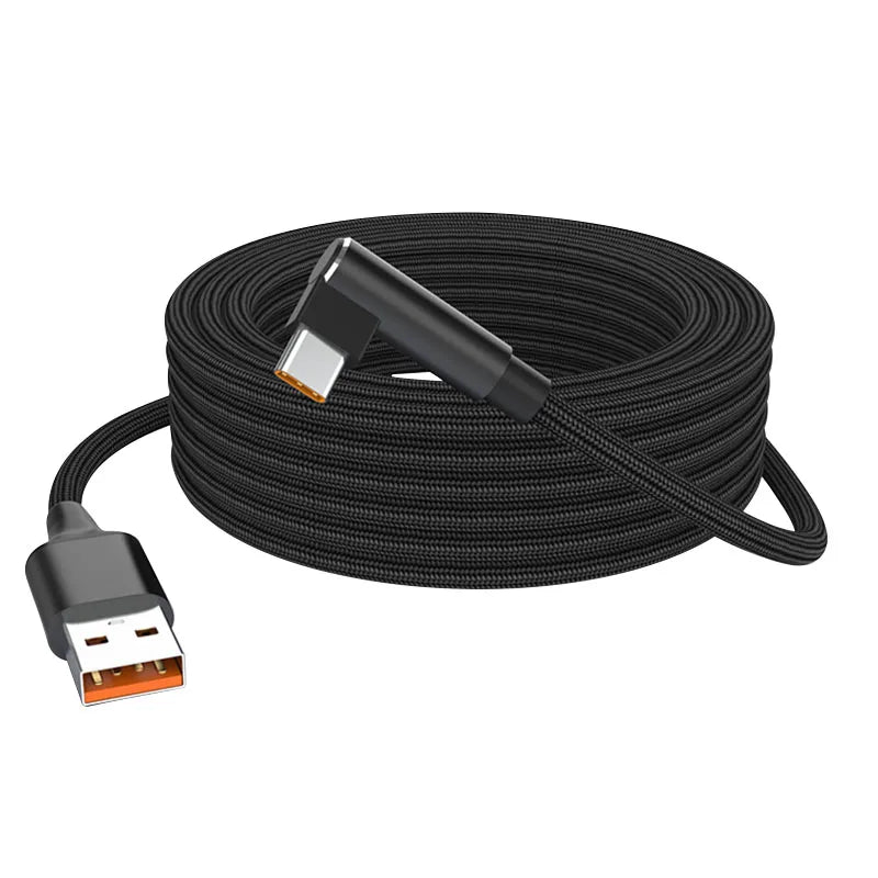 8/5/3/2/1m 60W 6A USB-A To TYPE-C Elbow Cord Fast Charging Cable USB PD Universal Extended Data Line For Samsung Huawei Xiaomi Qme USB to Type C black 1m