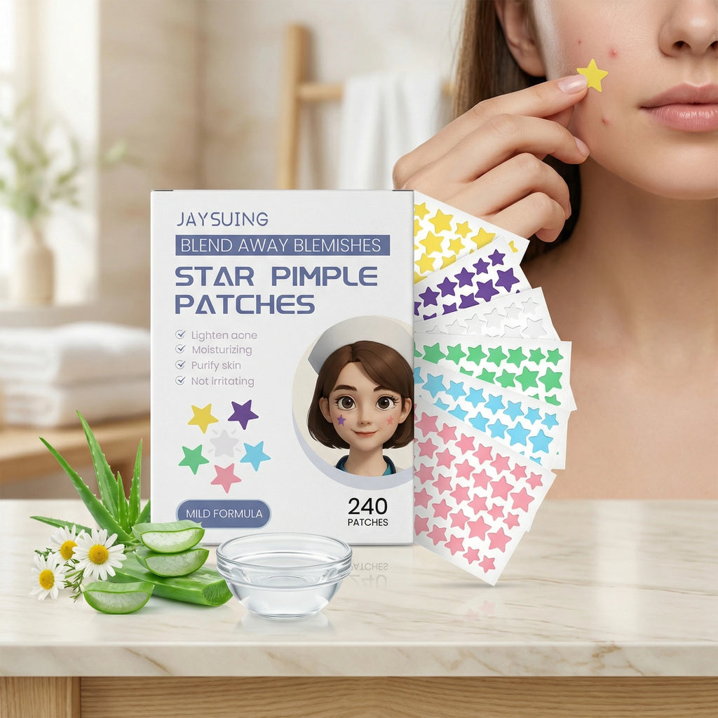 Rainbow Star Acne Patches Pimple Removal Oil Control Absorb Secretions Hydrocolloid Star Shaped Invisible Pimple Stickers 240PCS Qme