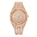 Fashion Luxury Hip Hop Diamond Style Square Men's Watch Shiny Crystal Stainless Steel Quartz Sports Men's Watch Qme 2