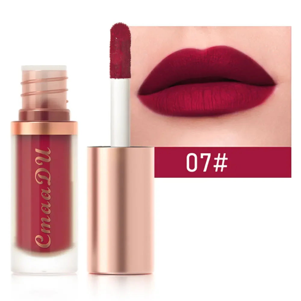 1pcs Waterproof Matte Velvet Lip Glaze Moisturizing Long Lasting Non-stick Cup Not Easy To Fade Lip Gloss Lipstick Makeup Qme 7