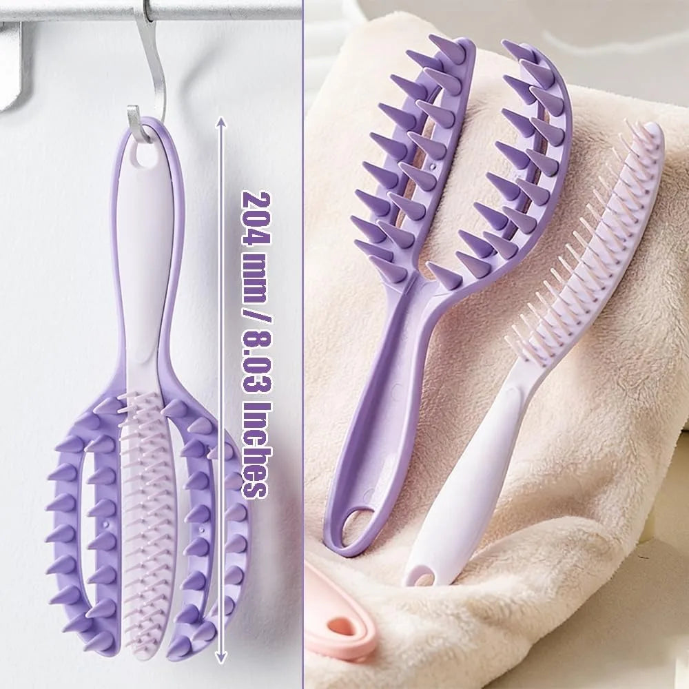 1 Scalp Massager Shampoo Brush Detachable Hair Exfoliator Wet Dry Qme