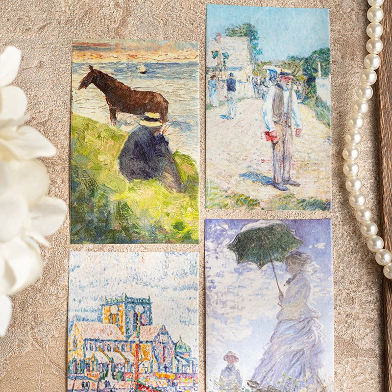 4 Rolls Impression Gallery Classic Art Washi Tape, World Famous Paintings, Vintage Journal Scrapbooking Material Qme