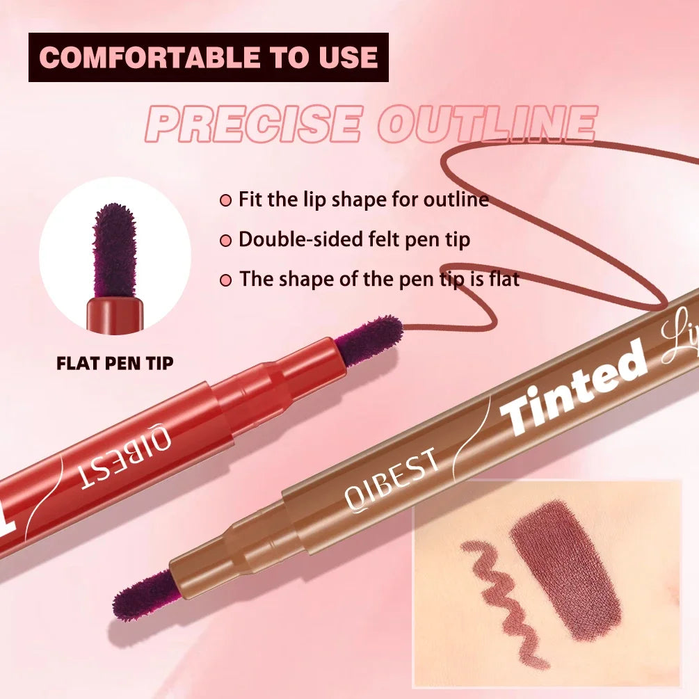 Matte Lip Liner Waterproof,Sweatproof,Multi-color Correcting Liquid Lipstick Pen Sexy Red Brown Lip Makeup Outline Lips Contour Qme