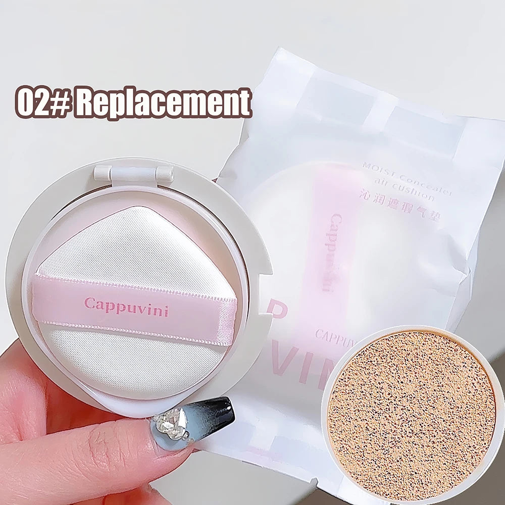 BB Cream Air Cushion Foundation Full Coverage Waterproof Long-lasting Concealer 3 Colors Cushion Compact Face Makeup Base Qme 02 Replacement