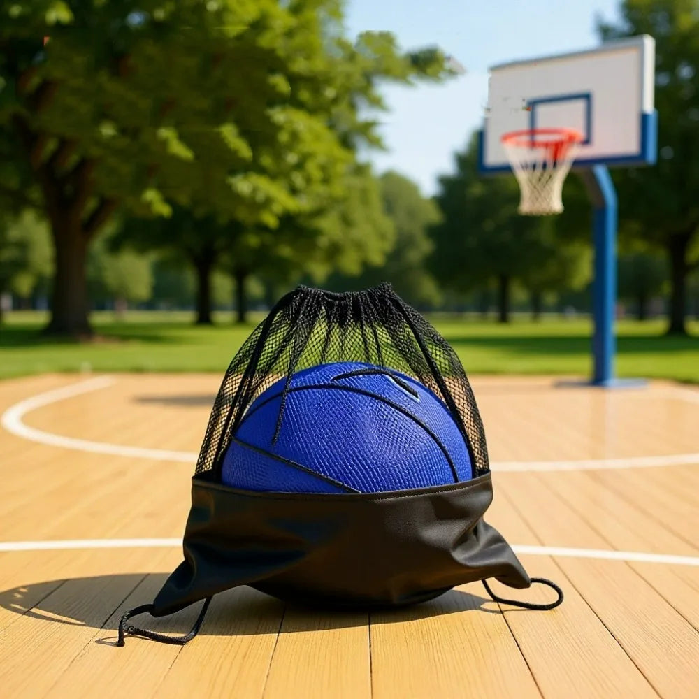 Mesh Basketball Gathered Opening Storage Bag Football Basketball Outdoor Sports Equipment Multi-functional Drawstring Backpack Qme