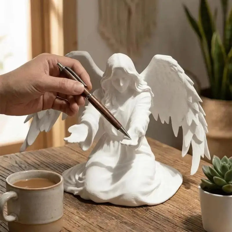 3D Printed Plastic Angel Pen Stand Desktop Organiser Rack Holder Qme