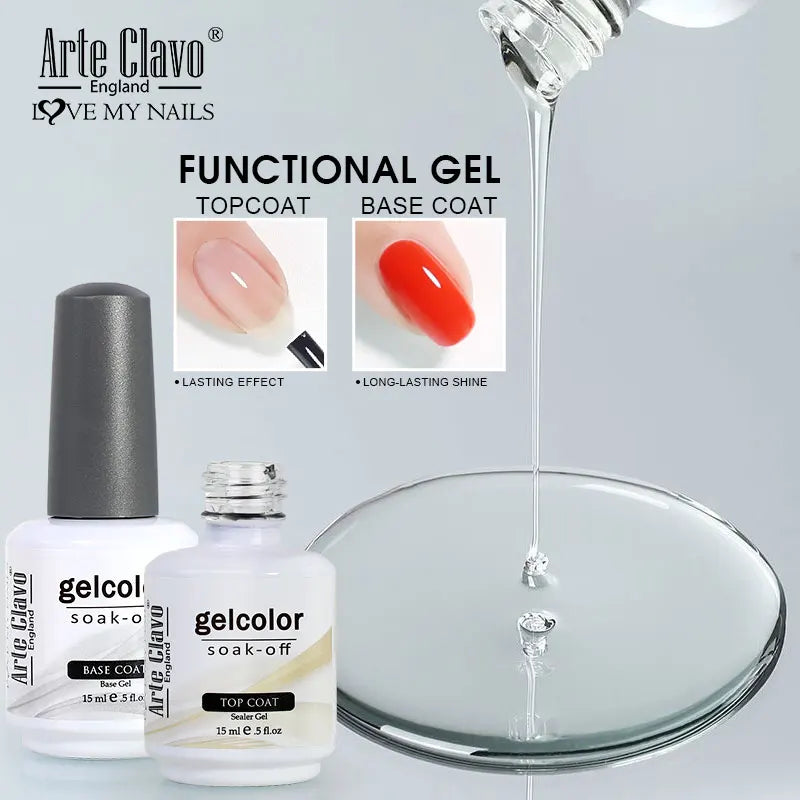 Arte Clavo Base Coat Gel Nail Polish Functional Remover UV LED Lamp Qme