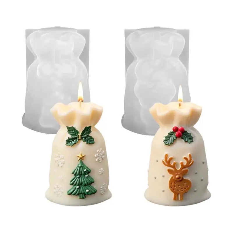 Reusable Santa Sack Silicone Mold, Easy Release Design For DIY Candle Hanging Decor, Xmas Festival & Home Art Craft Tools Qme