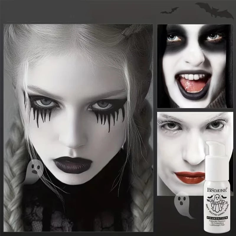 Long-lasting White Foundation Waterproof Sweatproof Halloween Ghost Qme