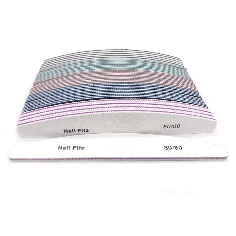 5 Lot Nail File Mix 80 100 150 180 240 Grit Professional Sandpaper Qme