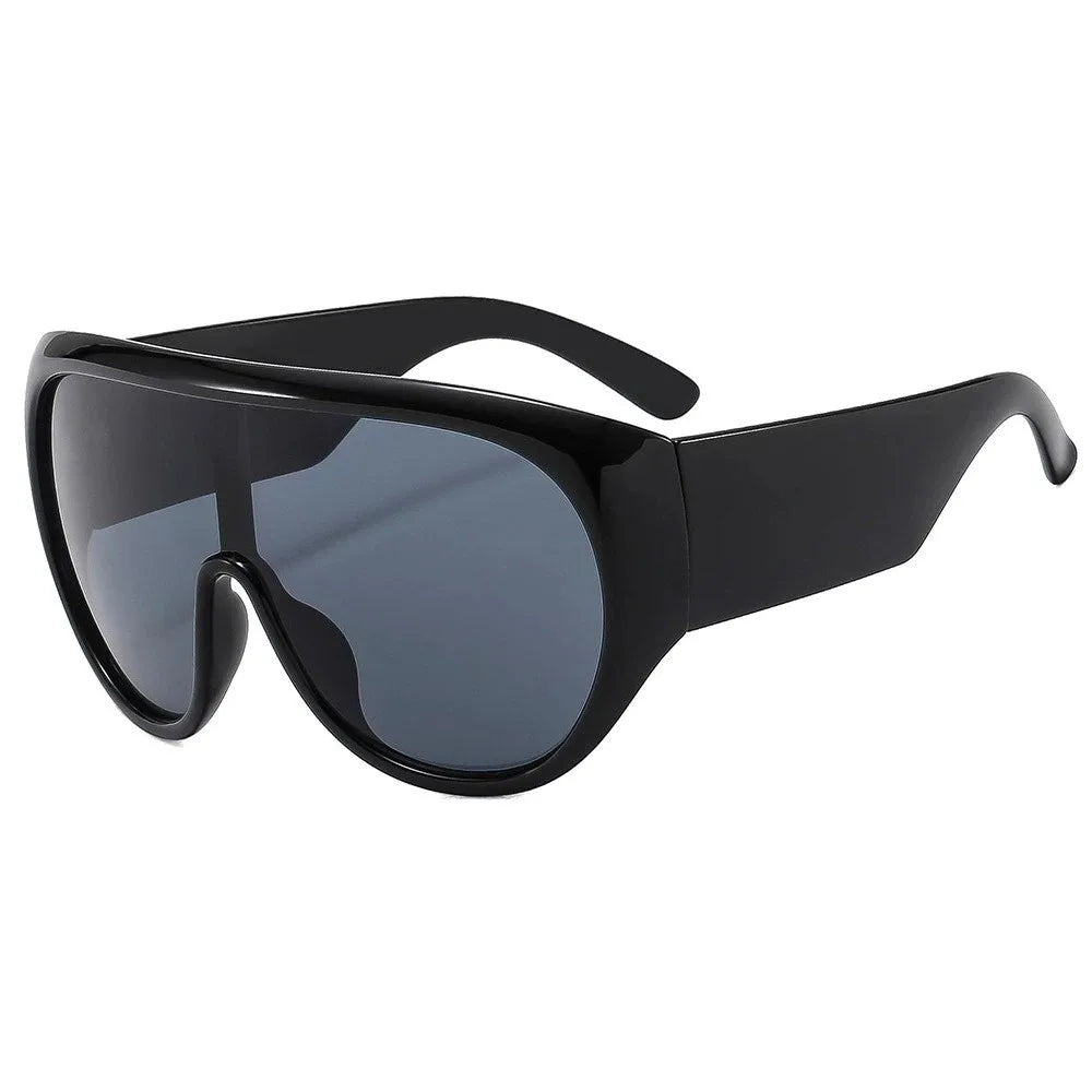 New Oversized Big Frame Sunglasses UV400 Protection Tea Color Square Sunglasses Vintage Punk Style Driving Shades Beach Qme Style A