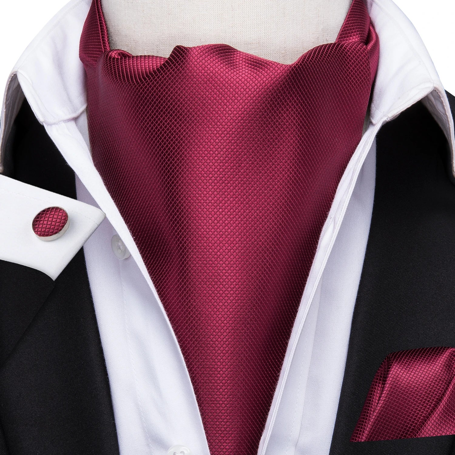 Silk Mens Ascot Black Pink Blue Red Gold Green Purple White Beige