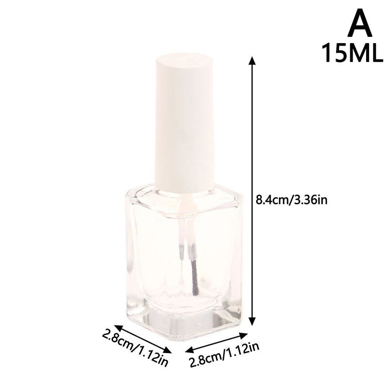 Transparent Empty Lid Brush Cosmetic Containers 10 Glass Nail Polish Qme A