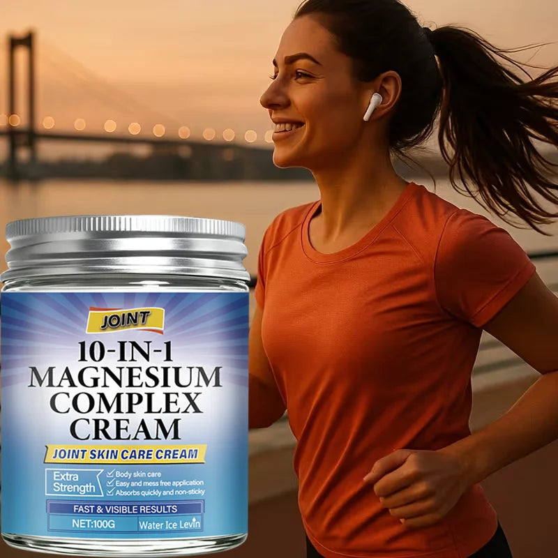 10-in-1 Magnesium Complex Joint Skin Care Cream with Collagen & Retinol for Extra Strength & Fast Results. Qme