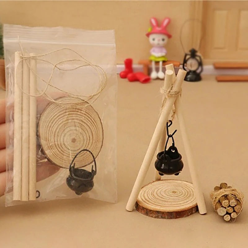Micro Garden Landscape Ornament 1 12 DIY Miniature Dollhouse Campfire Qme