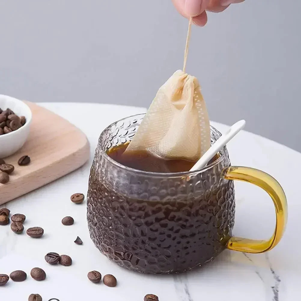 Disposable Tea Filter Bags Non-woven Fabric Bag Drawstring Kitchen Qme
