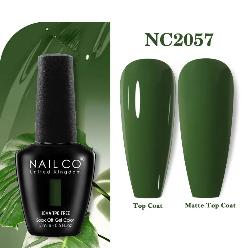 NAILCO Green Series Dark Gel Nail Polish Lasting Hybrid Base Matte
