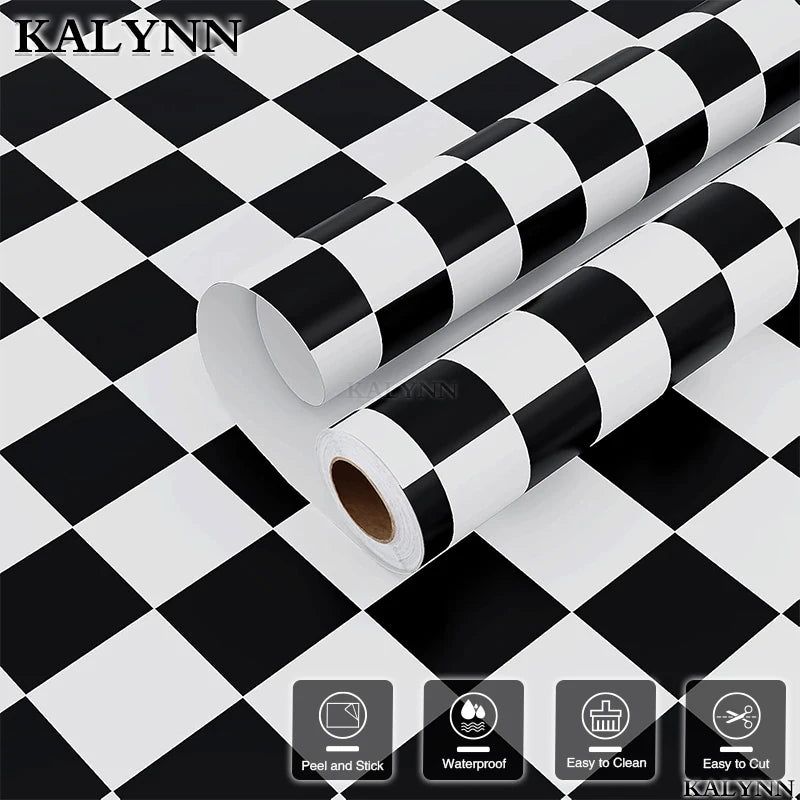 Checkered Contact Paper Peel Stick Black White Wallpaper Self Qme