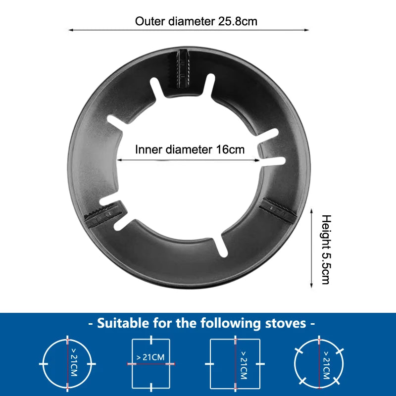 8-slot Eco Friendly Windproof Energy Saving Gas Stove Cover Gather Qme Black