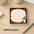 Halloween Cartoon Notepad, Cute Ghost And Jack-O'-Lantern Memo Pad for Writing, Journaling, And Office Use Qme WHITE