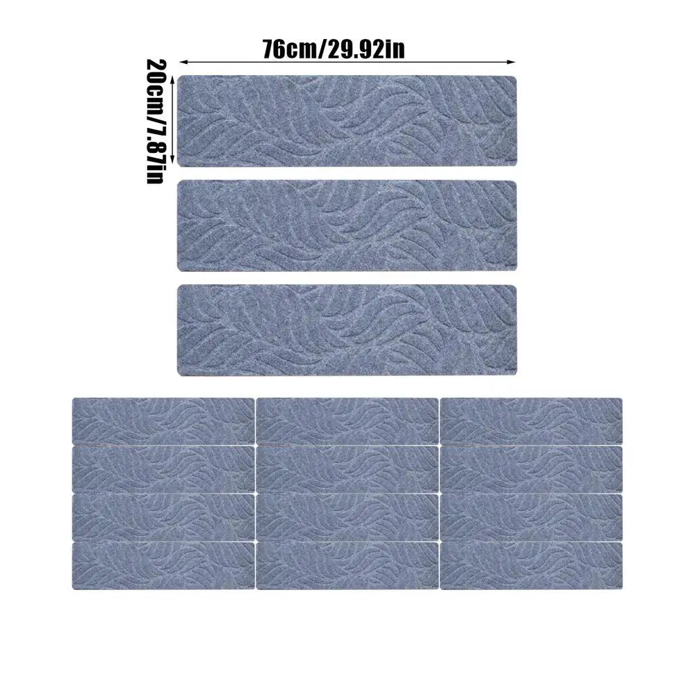 Staircase Step Treads Peel Stick Wooden Steps 15 Non-skid Safety Rug Qme Light Grey 76x20cm China Mainland