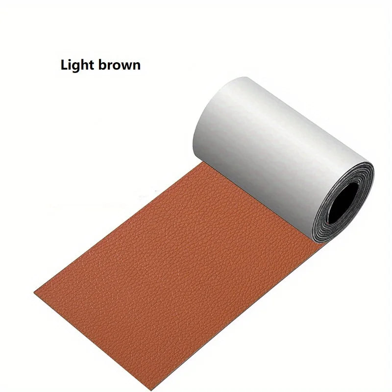 Leather Repair Tape, Multi-Color Available, Self-Adhesive Leather Patch for Furniture, Car Seats, Office Chairs, and Repair Kits Qme Light Brown