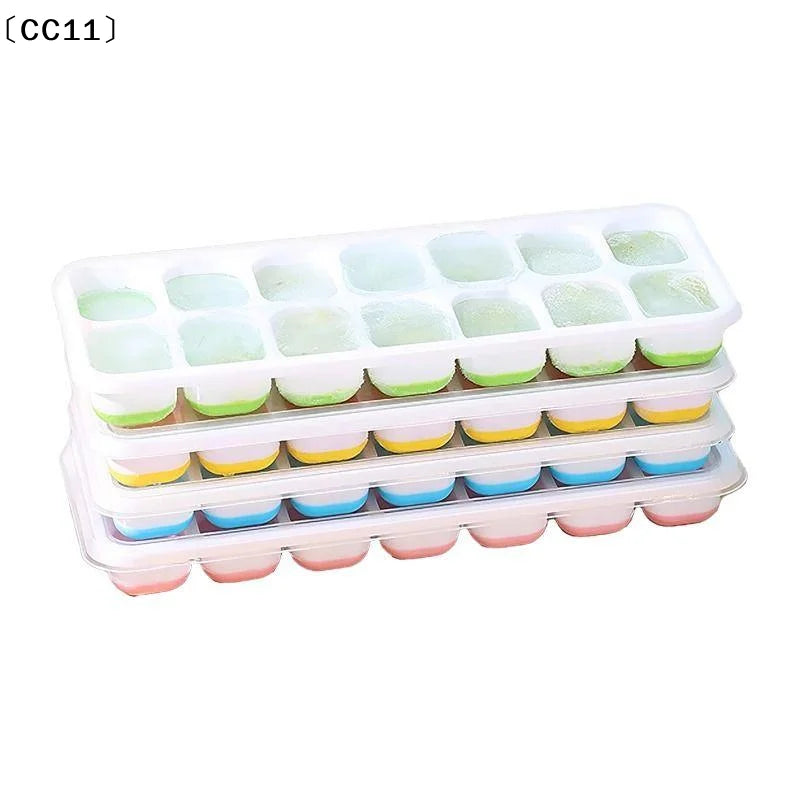 Silicone Square 14 Cube Easy Release Molds Tray Mold Lid Kitchen Bar Qme