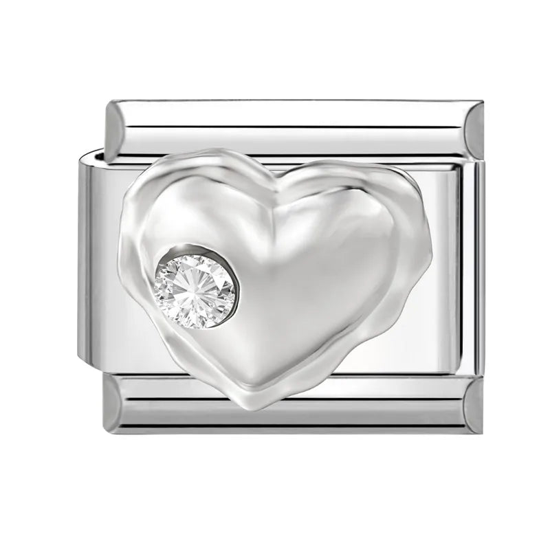 Shiny Zircon Heart Bow Butterfly Bouquet Star Italian Charm Links Fit