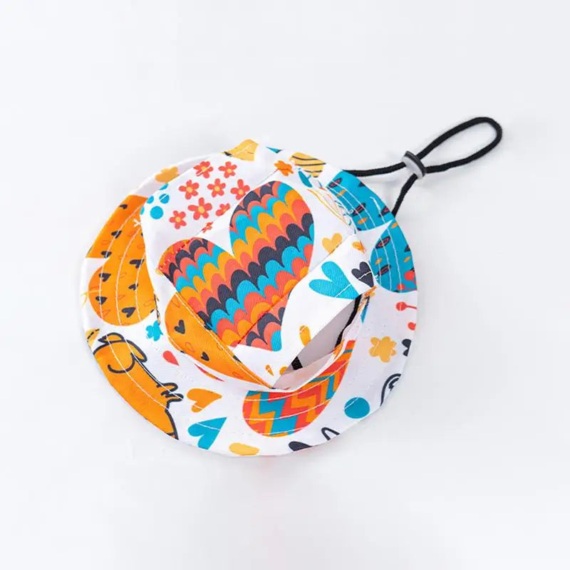 Summer Pet Cat Sun Hat Ear Holes Cute Kitten Fisherman Cap UV Qme E S