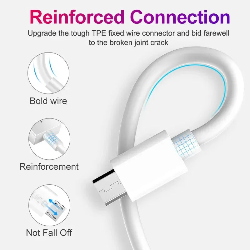USB Type C Cable Micro USB Cable Fast Charging Wire Mobile Phone Quick Charger Cable For Xiaomi Samsung Type C PD 1M Data Line Qme